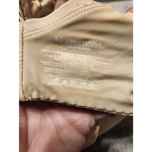 Motherhood Maternity Size 34C Wireless Nursing Bra Beige - Picture 3 of 3